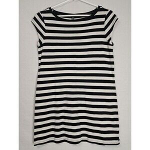 Victoria's Secret Women's Medium Tunic Long Striped Black White Cap Sleeve